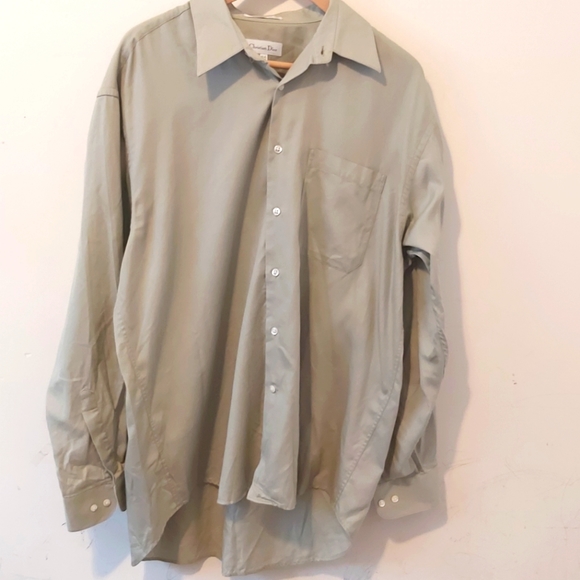 CHRISTIAN DIOR | Men's Button Down Dress Shirt Tan Size 16 1/2 34/35 - Picture 1 of 8